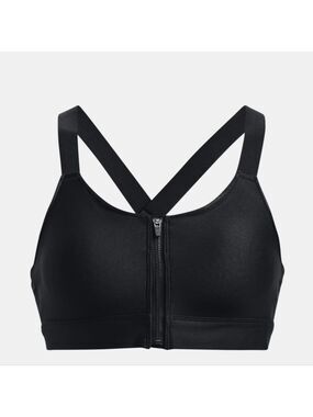 Under Armour Compression Continuum High Zip Black Cross-Back Sports Bra